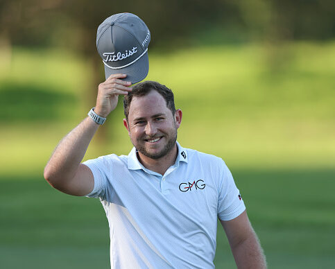 JOHANNESBURG, SOUTH AFRICA - DECEMBER 11: Christiaan Burke of South Africa reacts on the 18th hole on day one of the Alfred Dunhill Championship 2026 at Royal Johannesburg on December 11, 2025 in Johannesburg, South Africa. (Photo by Luke Walker/Getty Images)
